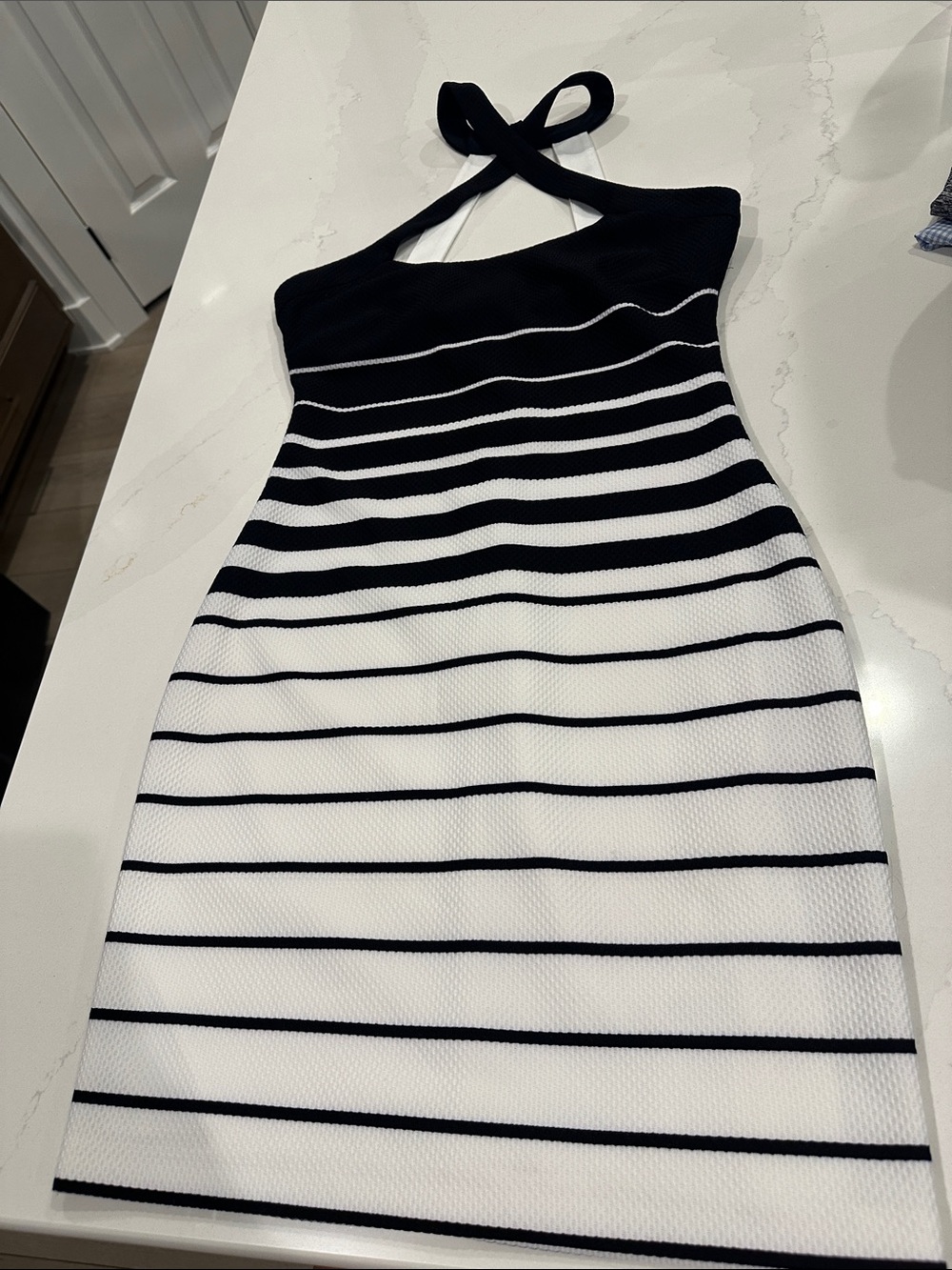 Vintage Y2K Guess Club Dress black and white cross cross neck jersey shore sz 2